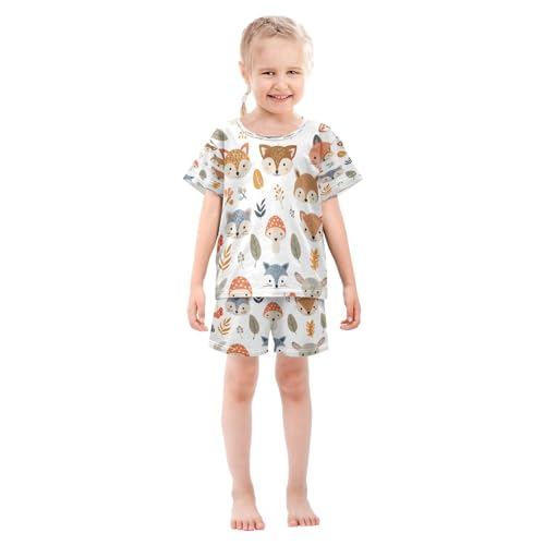 senya Short Sleeve Pajamas Sets Summer Cotton Sleepwear Mushroom Berry and Leaves3