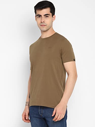 Image of Allen Cooper Men's Super Combed Cotton Rich Solid Round Neck Half Sleeve T-Shirt