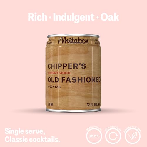 WHITEBOX COCKTAILS Single Serve Classic Chipper’s Old Fashioned Cocktail — Case Of 4 Cocktail Cans | Classic Full Strength Old Fashioned | Pre-mixed Cocktails Ready To Drink 4x100ml