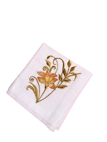 Shree adodhya women hankerchief with cosmos flower embroidery. set of 2.-image-25