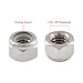 BokWin 25PCS 1/4 20 Nylon Insert Hex Lock Nuts 304 Stainless Steel 18-8,Bright Finish