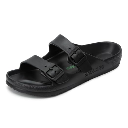 SAGUARO Eva Hausschuhe Herren Gartenclogs Damen Atmungsaktiv Duschen Pantoffeln Schwarz 41