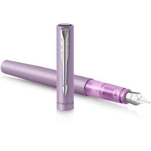 Parker Penna stilografica Vector XL | Laccatura lillĂ metallizzato su ottone | Pennino medio con ricarica di inchiostro blu | Confezione regalo