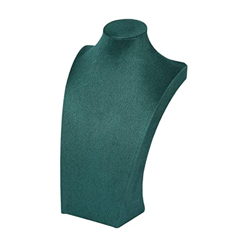 Perfeclan Collana Manichino Collana Gioielli Display Modello Busto Stand per La Conservazione, 40 cm Verde Scuro