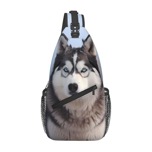 Sac de poitrine Husky Sibérien noir bandoulière croisée homme femme