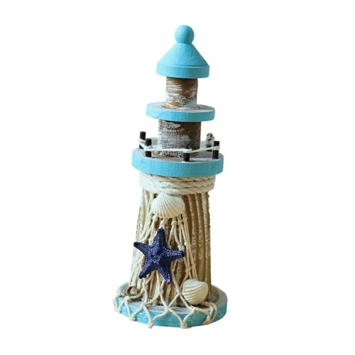Phare en bois figurine lumineuse idée cadeau déco bureau et table