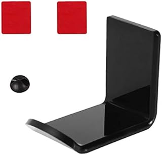 Techting Headphone Wall Hanger Computer Headset Earphone Display Holder headset wall hanger Acrylic Wall Mounted Hook, Black, 1pc