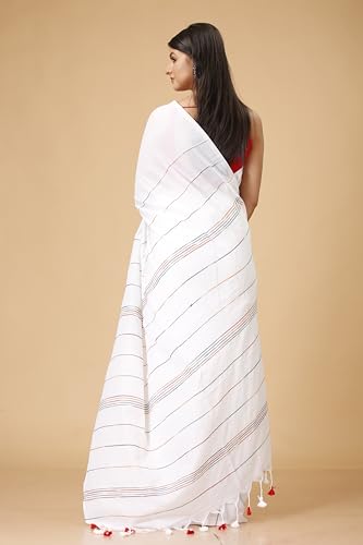 Image of Women's Traditional Bengal Handloom Soft Cotton Khesh Saree