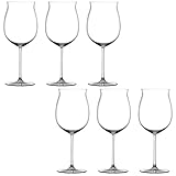 Jogo com 6 taças de vinho em cristal titânio bordeaux com boca larga (