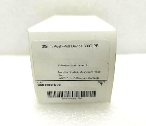 800T-FXMQH2RA7, dispositivo Push-Pull 800T PB, 30,5 mm Tipo 4/13,3 Pos, Illum.,Out/CNTR/in-Mom/Maint/Maint,Red, Mushrm Hd, LED, 12-130 AC/DC, 1 NCLB-1 NC, embalaje original, nunca utilizado, en stock