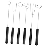 GRADENEVE 6 Stück Teiliges Edelstahl Fonduegabeln für Käse Schokolade und Obst Hitzebeständig...