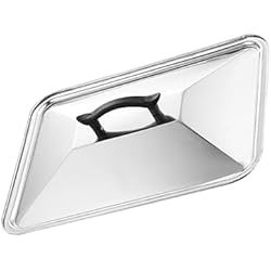 Ollas De Fundicion De Aluminio HOMSFOU Ollas De Vidrio Bandeja Cuadrada Bandeja Cuadrada Tapa De Cúpula De Fundición De Acero Inoxidable Tapas De Aluminio Cubierta Del Jarrón Anti Aceite De La Tapa