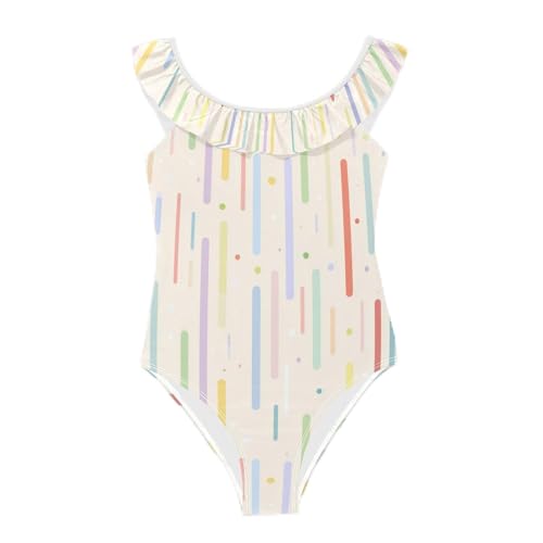 Traje de baño deportivo con tirantes cómodos y volantes para niñas