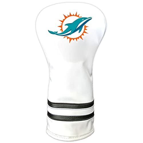 Team Golf Nfl Miami Dolphins White Vintage Driver Head Cover White Vintage Driver Golf Club Headcover, Form Fitting Design, Retro Design & Superb Quality #TOP24