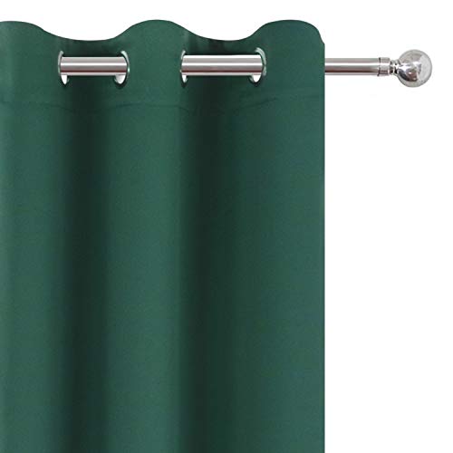 Image of LEMOMO Green Blackout Curtains 34 x 84 Inch Length /Set of 2 Curtain Panels /Thermal Insulated Room Darkening Blackout Curtains for Bedroom