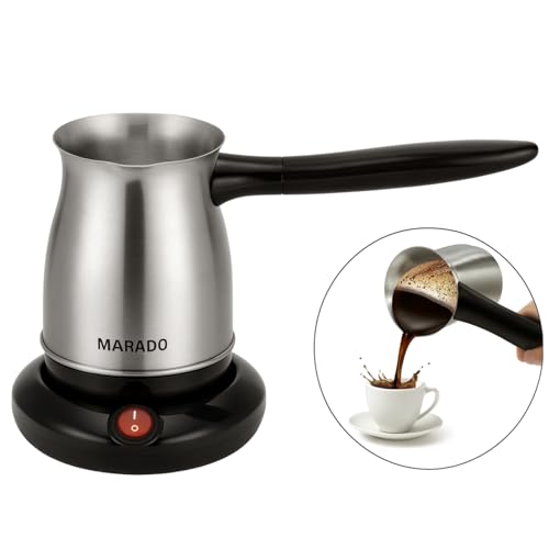 Image of MARADO stainless steel body mini portable electric coffee maker tea electric kettles, tea kattle tea maker electric kettle hot water tea boiler pot kettles (600ml)