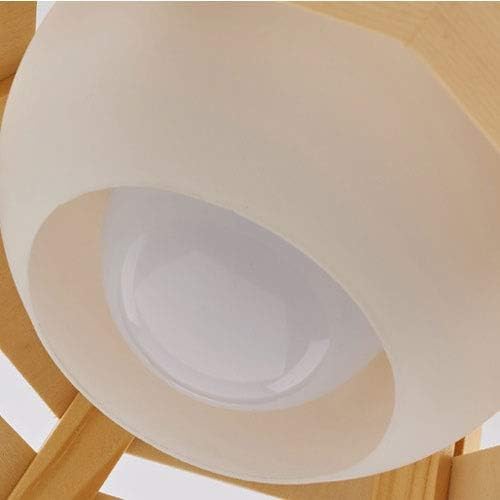 WANGLL Japanese Solid Wood Chandelier Dining Room Lamp Single Head Simple Modern Bedroom Bedside Chinese Pendant Light Creative Wooden Balcony Corridor Lights Hanging Lantern (Color : Red) Made in WANGLL photo 3