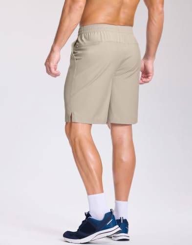 Image of GGJ Men's Lightweight Athletic Shorts with 2 Zipper Pockets 7 inch /9 inch /5 inch Gym Workout Running Quick Dry Tennis Shorts for Men