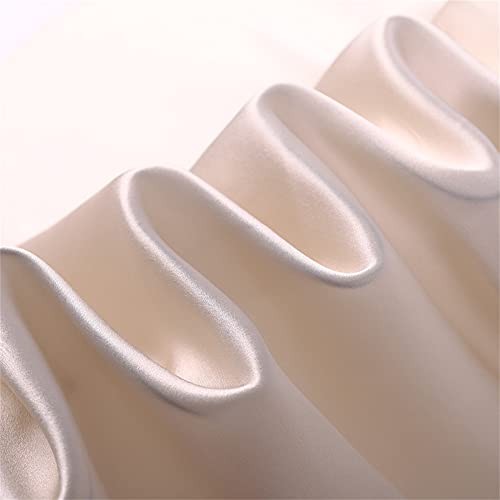 YJKIS 44" 100% Pure Silk Fabric Pearl Charmeuse Fabric by the Yard for Sewing Clothes DIY Crafts, Pearl