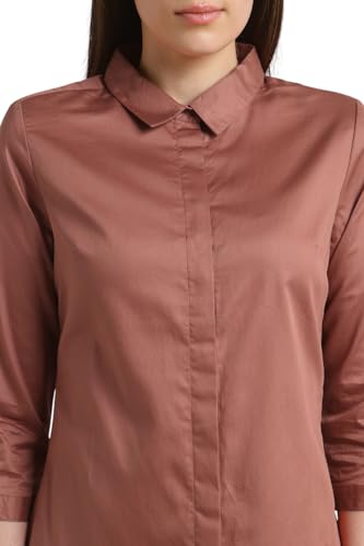 Image of Van Heusen Women Cotton Solid Regular Fit Shirt