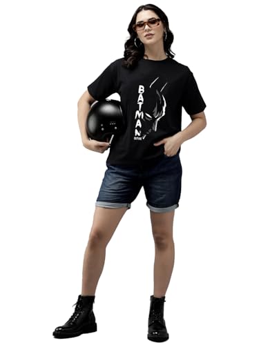 Image of LEOTUDE Women's cotton Oversized Fit Oversized Half Sleeve Tshirt, Round Neck Longline Drop Shoulder T-Shirt