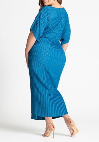ELOQUII Women's Plus Size Draped Plisse Dress2