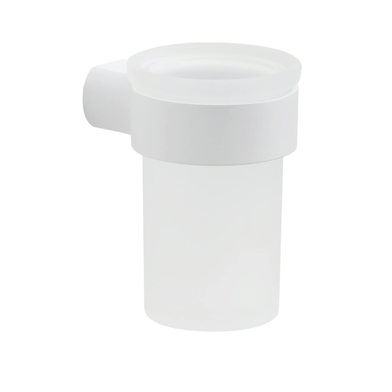Gedy G-Kuala Lumpur Toothbrush Holder, White, Components Made of Cromall, Brass and Glass, Dimensions 10.5 x 6.8 x 9.2 cm and Weight 0.42 kg, R&D Design, Unique