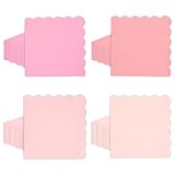 48 Stück Rosa Servietten 33x33cm,gewellter Rand Farbverlauf Cocktailservietten für Geburtstage Hochzeit Brautparty Dinner Party Getränkeservietten