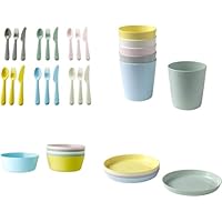 Kalas Kids Tableware 36pcs Set, Mug, Plate, Bowl, Cutlery Set - Colourful, Durable, and Fun for Growing Toddlers