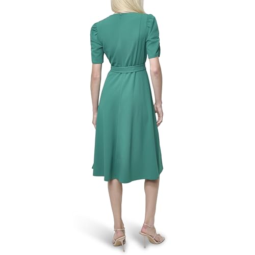 Image of DKNY Women's Jewel Neck Scuba Crepe Dress