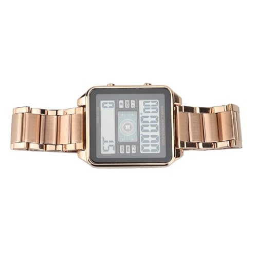 Reloj Electrónico Masculino, Lujoso Aspecto Hombres Miran Digital para Deportes (Oro Rosa)