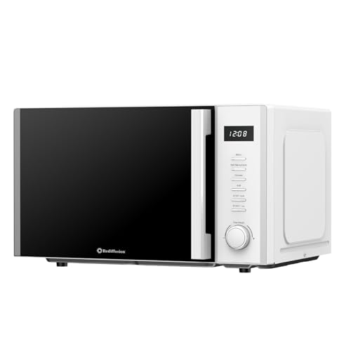 Rediffusion Microondas de combinación digital de 30 L, microondas de 900 W, parrilla de 1200 W y convección de 2200 W, rejilla de parrilla, descongelación, cavidad de acero inoxidable, 5 niveles de