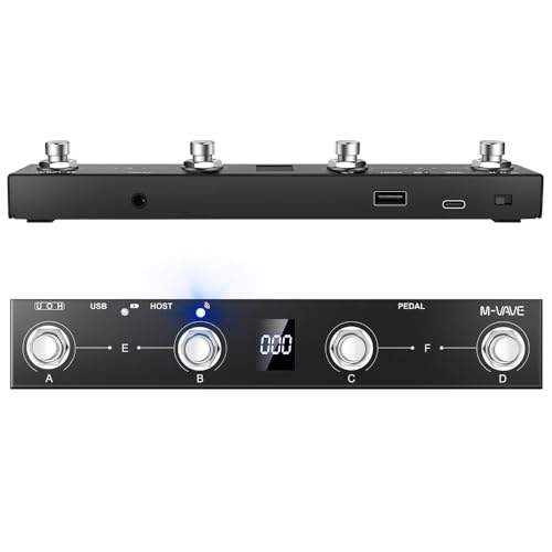 M-VAVE Chocolate Plus Wireless Midi Controller Programmable Wireless Midi Controller 4 Buttons Portable Rechargeable MIDI Foot Controller