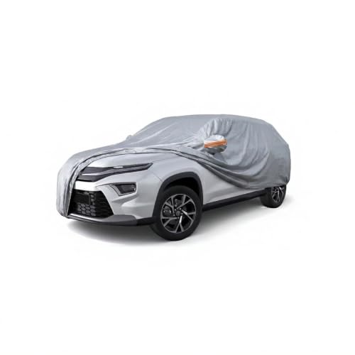 Image of myTVS 100% Waterproof Car Body Cover for Toyota Urban Cruiser Hyryder - Custom-Fit, Double-Layer, UV & Dust Proof, Mirror Pockets & Elastic Clip Lock (CSK 9)