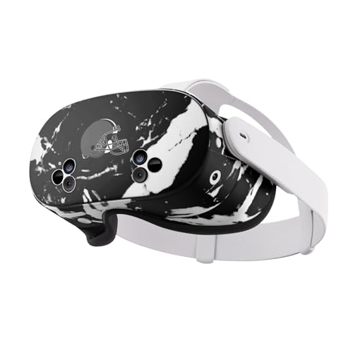 Peau vinyle Cleveland Browns Meta Quest 3S motif marbre sous licence officielle NFL Head Case