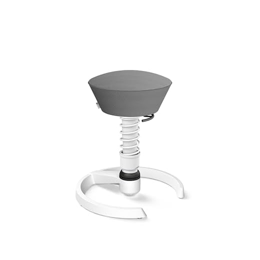 aeris Swopper Air – Ergonomischer Hocker mit extra weicher Polsterung – Bürohocker höhenverstellbar ohne Rollen –Sitzhocker für einen gesunden Rücken, Feder Standard