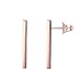 PAVOI 14K Gold Plated Dainty Mini Bar Stud Earrings - Long 7/8" Rose Polished