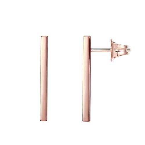 PAVOI Dainty Stud Earrings, 925 Silver, 14K Gold Plated, Rose Gold, Size 23 by PAVOI - Used condition - US$11.56