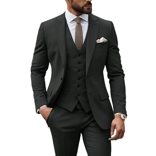 Mens Suits 3 Piece Slim Fit Outfits Two Button Prom Tuxedo Suit Set for Wedding Formal Men Suit4