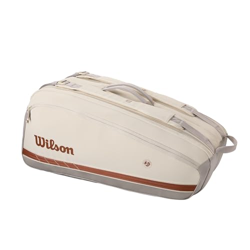 WILSON Roland-Garros 2025 Tennis Backpack - Cream/Clay, Holds up to 2 Rackets