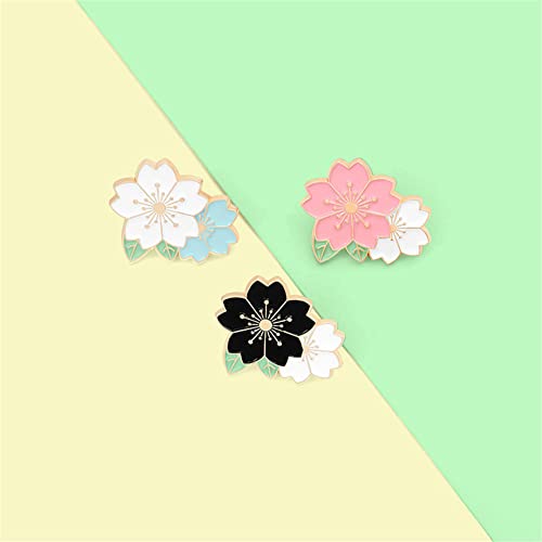 Image of 4pcs Cherry Blossom Brooch Pins Cute Flower Cherry Blossom Enamel Lapel Pin for Teen Girls Women Jewelry Gifts Friendship