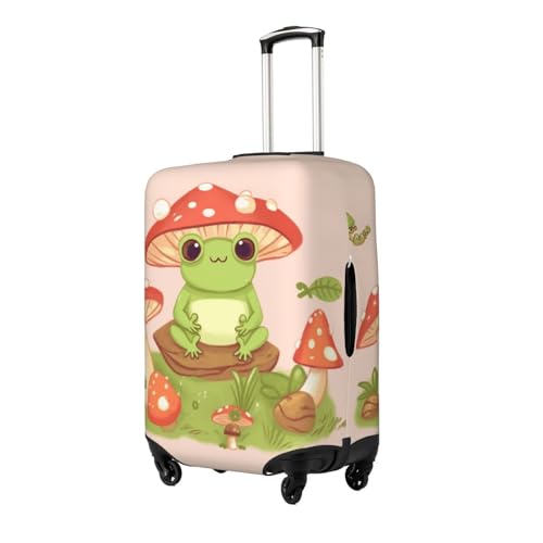 Cute Frogs And Mushrooms Travel Luggage Cover Elastic Washable Suitcase Protectors Anti-Scratch Suitcase Covers Luggage Protector Fits 18-32 Inch Suitcases2