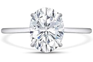 Nidhijewels Moissanite Solitaire Engagement Ring 4Ct VVS1 Oval Cut