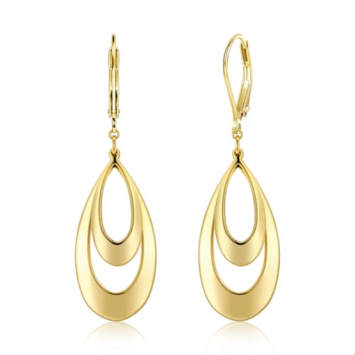 Boucles d'oreilles pendantes tendance en or pour soirée