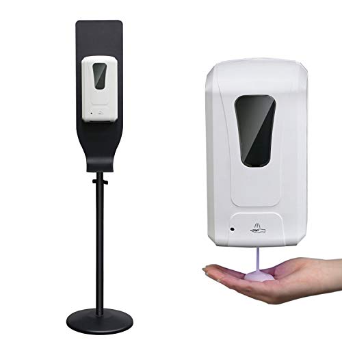 Desinfectiezuil met sensor, automatische desinfectiedispenser, sensor, 1200 ml, desinfectiemiddeldispenser, staand, in hoogte verstelbaar, desinfectiestandaard, touchloos, voor winkels, hotels enz.