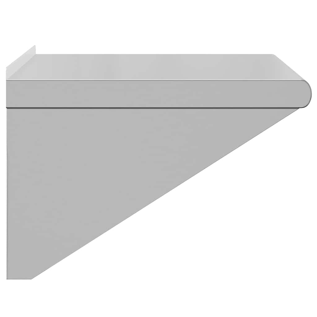 Wandregal Edelstahl 50x45x31 cm, Robustes Küchenregal zur Wandmontage, Belastbar bis 50 kg, Silbernes Schweberegal Gebürstet für Gastronomie, Küche, Wohnzimmer und Werkstatt