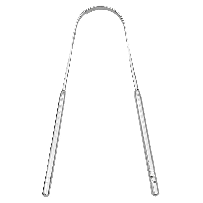 Stainless Steel Metal Tongue Scraper, Portable Tongue Cleaner for Adults