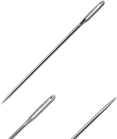 20pcs Large Eye Sharp Point Extra Large Extra Long Sewing Needle, 4 Sizes Big Eye Stitching Needles with Clear Storage Tube 17.5cm, 15cm, 10cm, 8.9cm