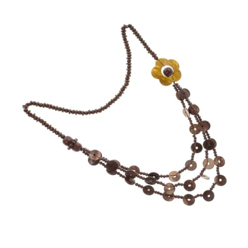 OHPHCALL Collier Bohème Coquille de Noix Tissé Main Sautoir pour Femmes Style Rétro Vintage Bijou été Élégant