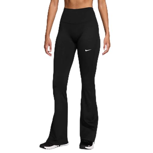 Nike Womens One High-Waisted Flared Leggings Black/White Large